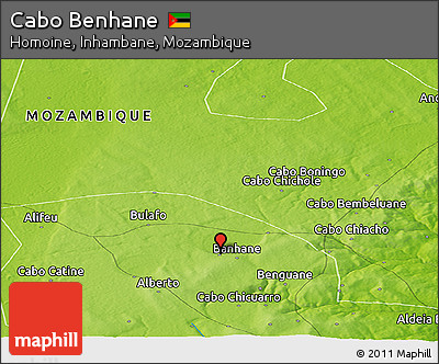 Physical Panoramic Map of Cabo Benhane