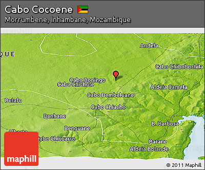 Physical Panoramic Map of Cabo Cocoene