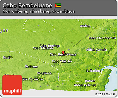 Physical Panoramic Map of Cabo Bembeluane
