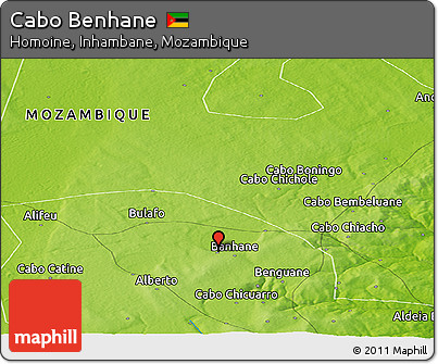Physical Panoramic Map of Cabo Benhane