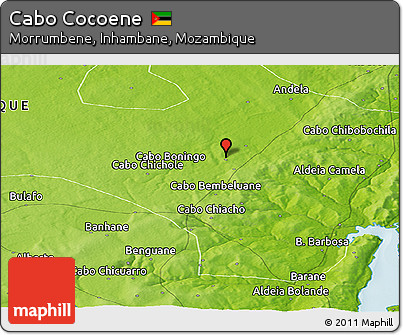 Physical Panoramic Map of Cabo Cocoene