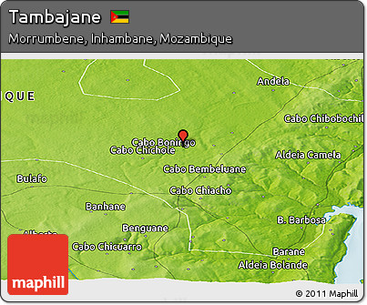 Physical Panoramic Map of Tambajane