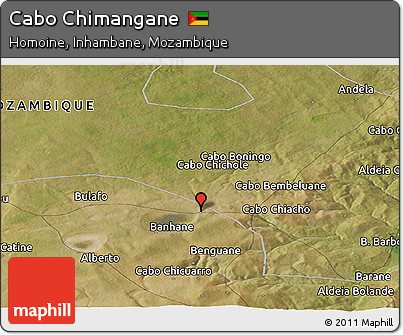 Satellite Panoramic Map of Cabo Chimangane