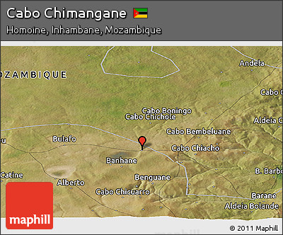 Satellite Panoramic Map of Cabo Chimangane