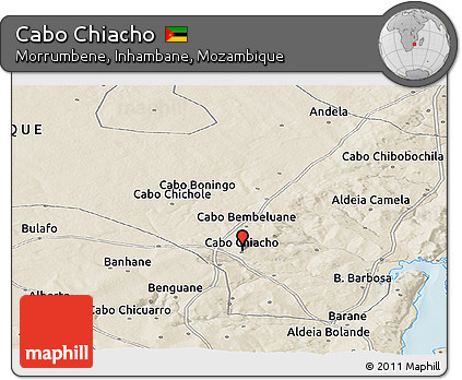 Shaded Relief Panoramic Map of Cabo Chiacho