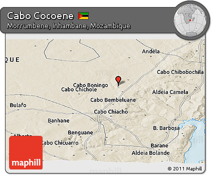 Shaded Relief Panoramic Map of Cabo Cocoene