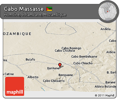 Shaded Relief Panoramic Map of Cabo Massasse