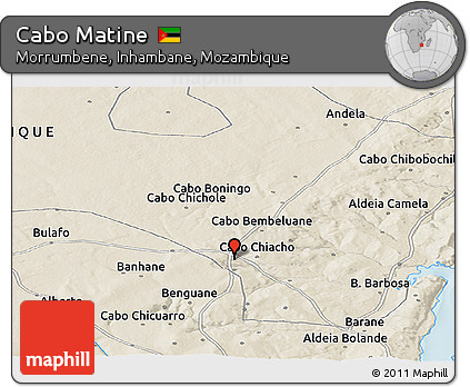 Shaded Relief Panoramic Map of Cabo Matine