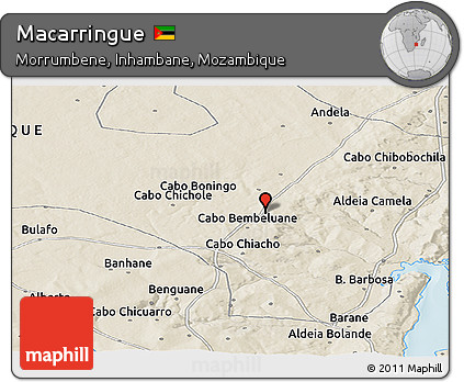 Shaded Relief Panoramic Map of Macarringue