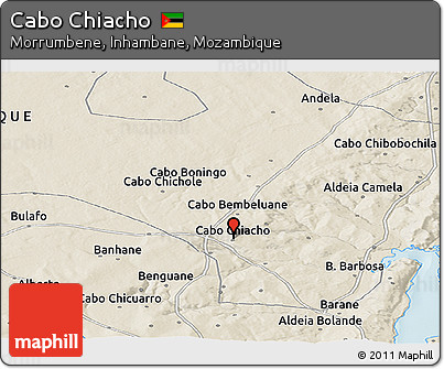 Shaded Relief Panoramic Map of Cabo Chiacho