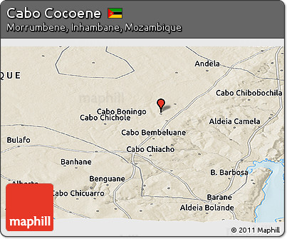 Shaded Relief Panoramic Map of Cabo Cocoene