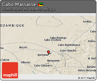 Shaded Relief Panoramic Map of Cabo Massasse