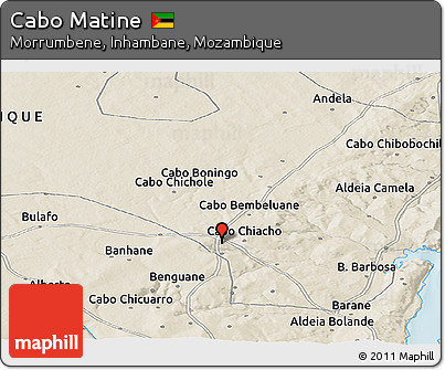Shaded Relief Panoramic Map of Cabo Matine