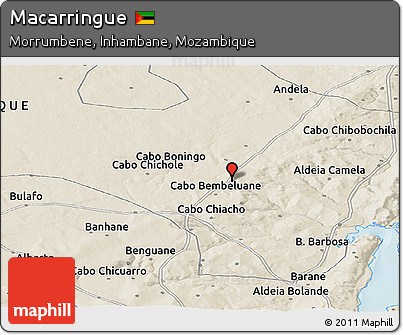 Shaded Relief Panoramic Map of Macarringue