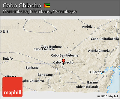 Shaded Relief Panoramic Map of Cabo Chiacho