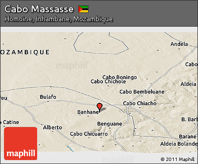 Shaded Relief Panoramic Map of Cabo Massasse