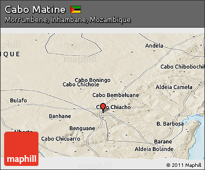 Shaded Relief Panoramic Map of Cabo Matine