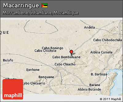 Shaded Relief Panoramic Map of Macarringue