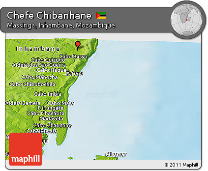 Physical Panoramic Map of Chefe Chibanhane