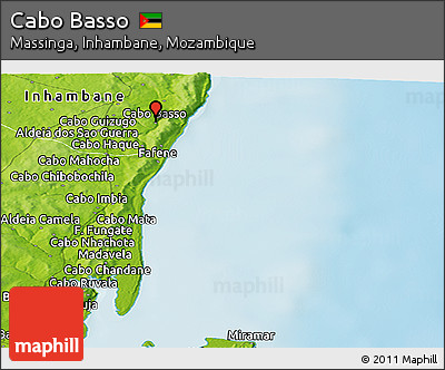 Physical Panoramic Map of Cabo Basso