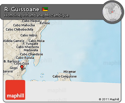 Shaded Relief Panoramic Map of R. Guissoane
