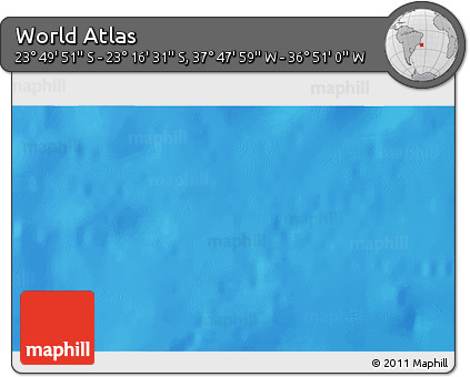 Physical 3D Map of the Area around 23° 33' 11" S, 37° 19' 30" W