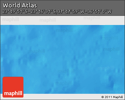 Physical 3D Map of the Area around 23° 33' 11" S, 37° 19' 30" W