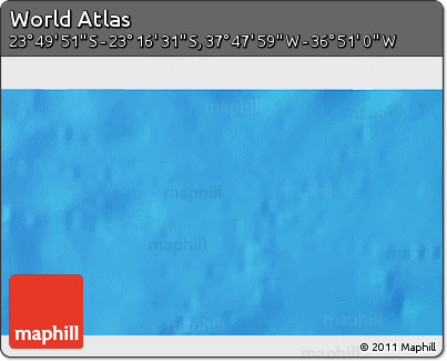 Physical 3D Map of the Area around 23° 33' 11" S, 37° 19' 30" W
