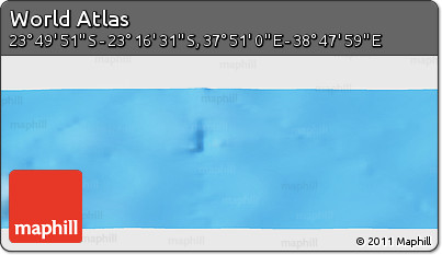 Physical Panoramic Map of the Area around 23° 33' 11" S, 38° 19' 30" E