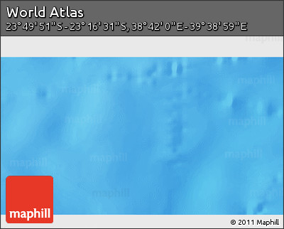 Physical 3D Map of the Area around 23° 33' 11" S, 39° 10' 29" E