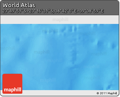 Physical 3D Map of the Area around 23° 33' 11" S, 39° 10' 29" E