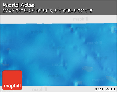 Physical 3D Map of the Area around 23° 33' 11" S, 3° 28' 30" E