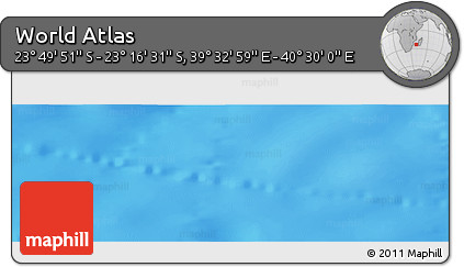 Physical Panoramic Map of the Area around 23° 33' 11" S, 40° 1' 29" E