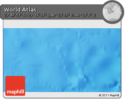 Physical 3D Map of the Area around 23° 33' 11" S, 40° 52' 30" E