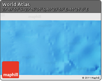 Physical 3D Map of the Area around 23° 33' 11" S, 40° 52' 30" E