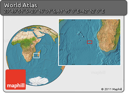 Satellite Location Map of the Area around 23° 33' 11" S, 41° 43' 30" E