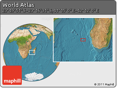 Satellite Location Map of the Area around 23° 33' 11" S, 41° 43' 30" E
