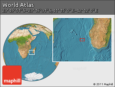 Satellite Location Map of the Area around 23° 33' 11" S, 41° 43' 30" E
