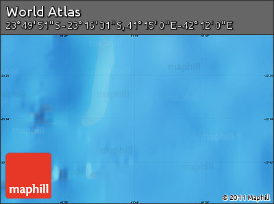 Physical Map of the Area around 23° 33' 11" S, 41° 43' 30" E