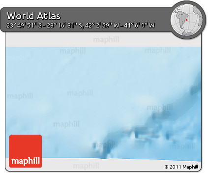 Physical 3D Map of the Area around 23° 33' 11" S, 41° 34' 30" W