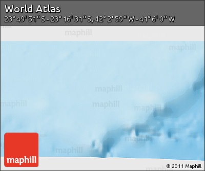 Physical 3D Map of the Area around 23° 33' 11" S, 41° 34' 30" W
