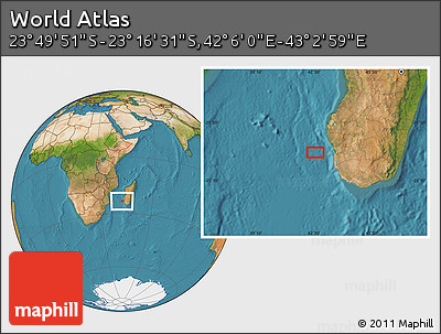Satellite Location Map of the Area around 23° 33' 11" S, 42° 34' 30" E