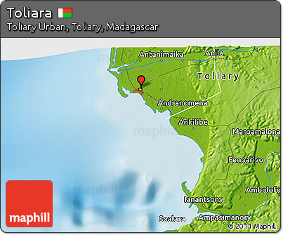 Physical 3D Map of Toliara
