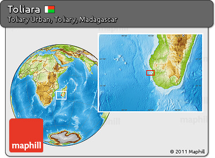 Physical Location Map of Toliara