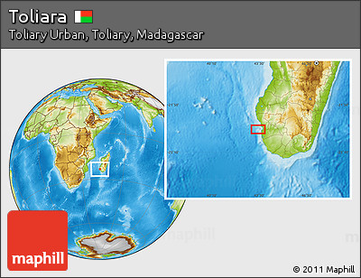 Physical Location Map of Toliara