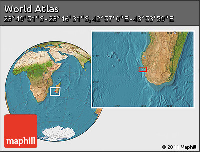 Satellite Location Map of the Area around 23° 33' 11" S, 43° 25' 29" E