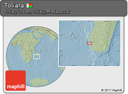 Savanna Style Location Map of Toliara, hill shading