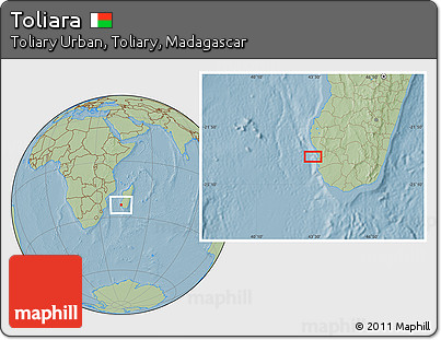 Savanna Style Location Map of Toliara, hill shading
