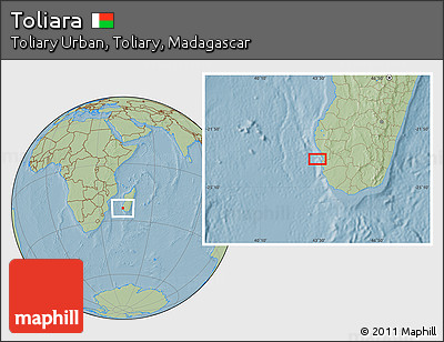 Savanna Style Location Map of Toliara, hill shading