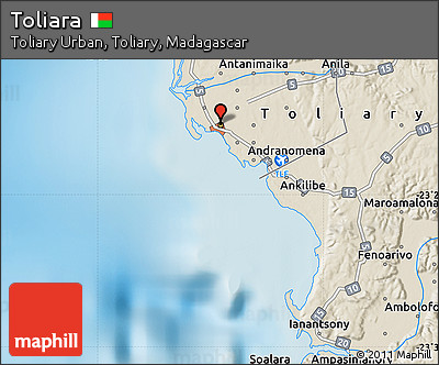 Shaded Relief Map of Toliara